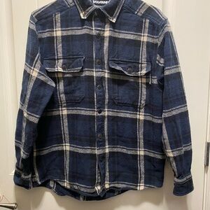 Wolverine 100% Cotton Blue and White Plaid Utility Jacket Medium